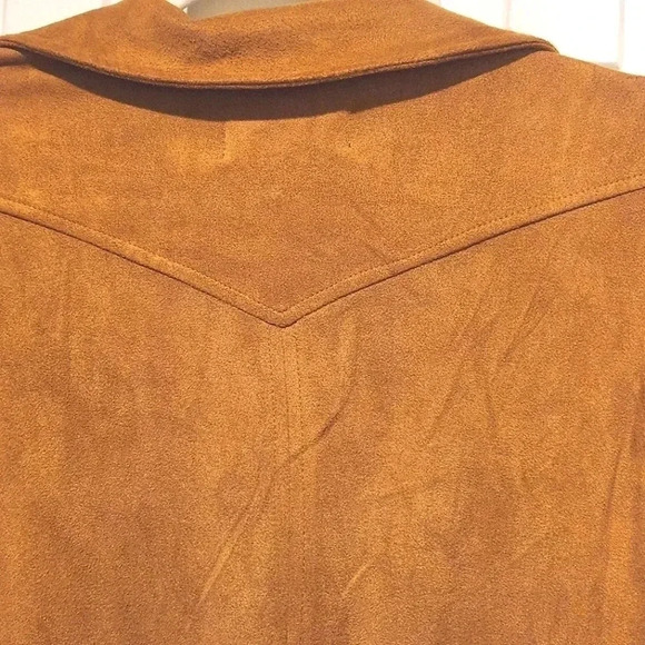 Moon River Faux Suede Sleeveless Duster Vest – Camel Brown – Size XS - Picture 4 of 9